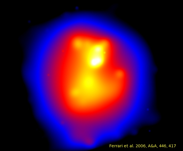 Image de données réduites issues de l'observation en rayon X de <br />l'amas de galaxies Abell 521 © Chandra, NASA, FERRARI