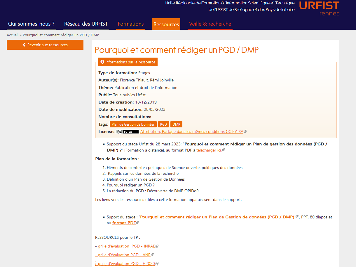 DONNEES2023 35 URFIST RENNES POURQUOI COMMENT PGD