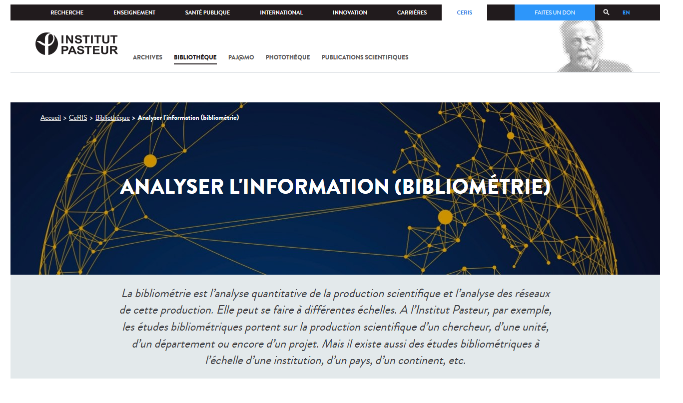 GUIDE MESURER PASTEUR BIBLIOMETRIE
